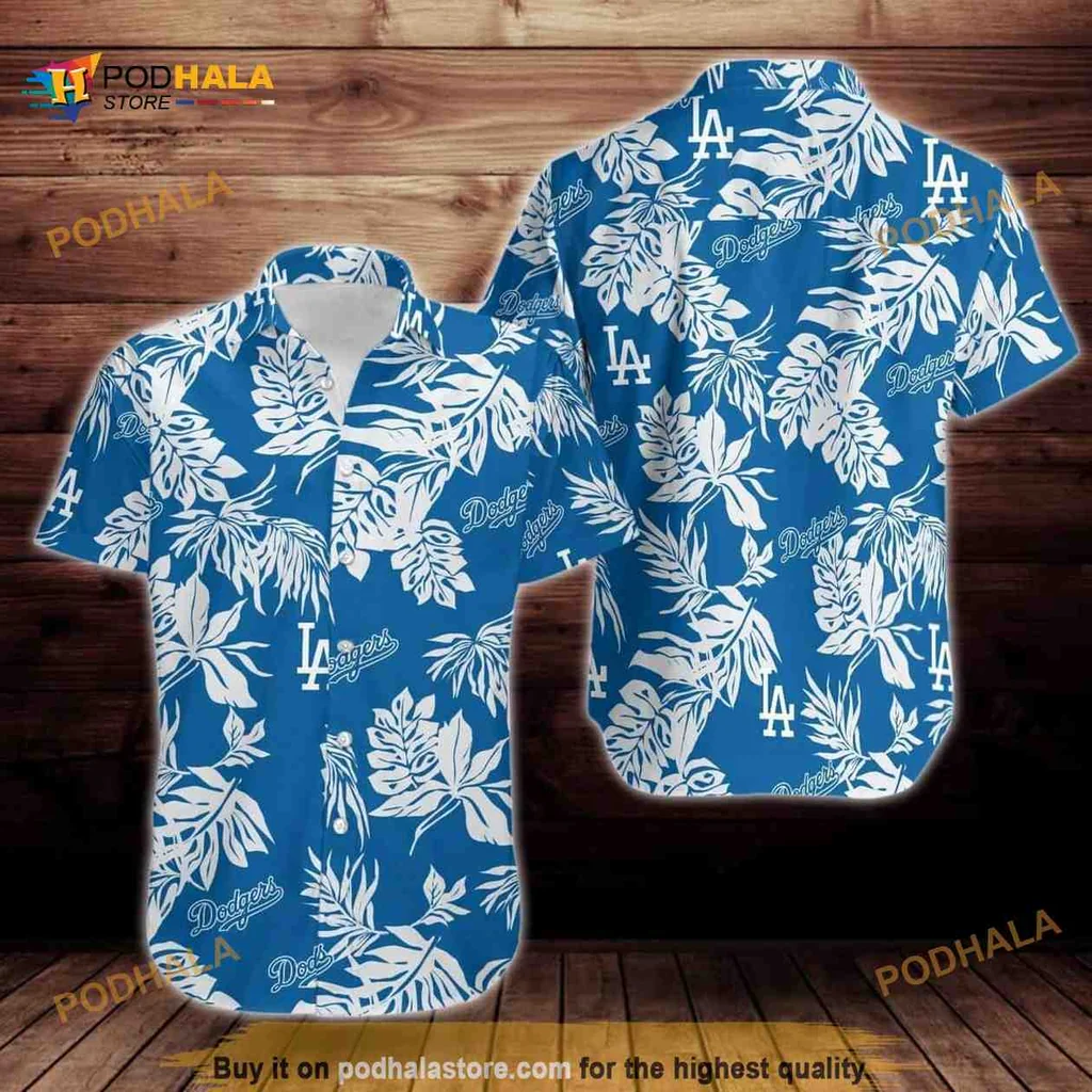 Los Angeles Dodgers Tropical Aloha Shirt With Floral Design