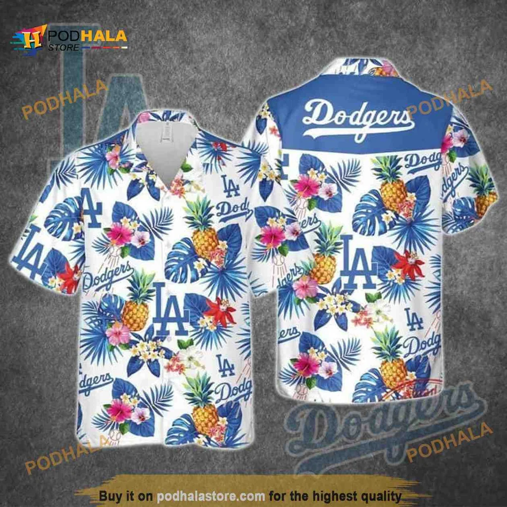 Los Angeles Dodgers Tropical Shirt With Pineapple Pattern