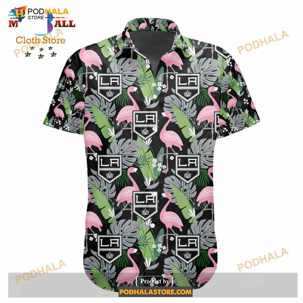 Los Angeles Kings Flamingo Hawaiian Shirt With Tropical Design