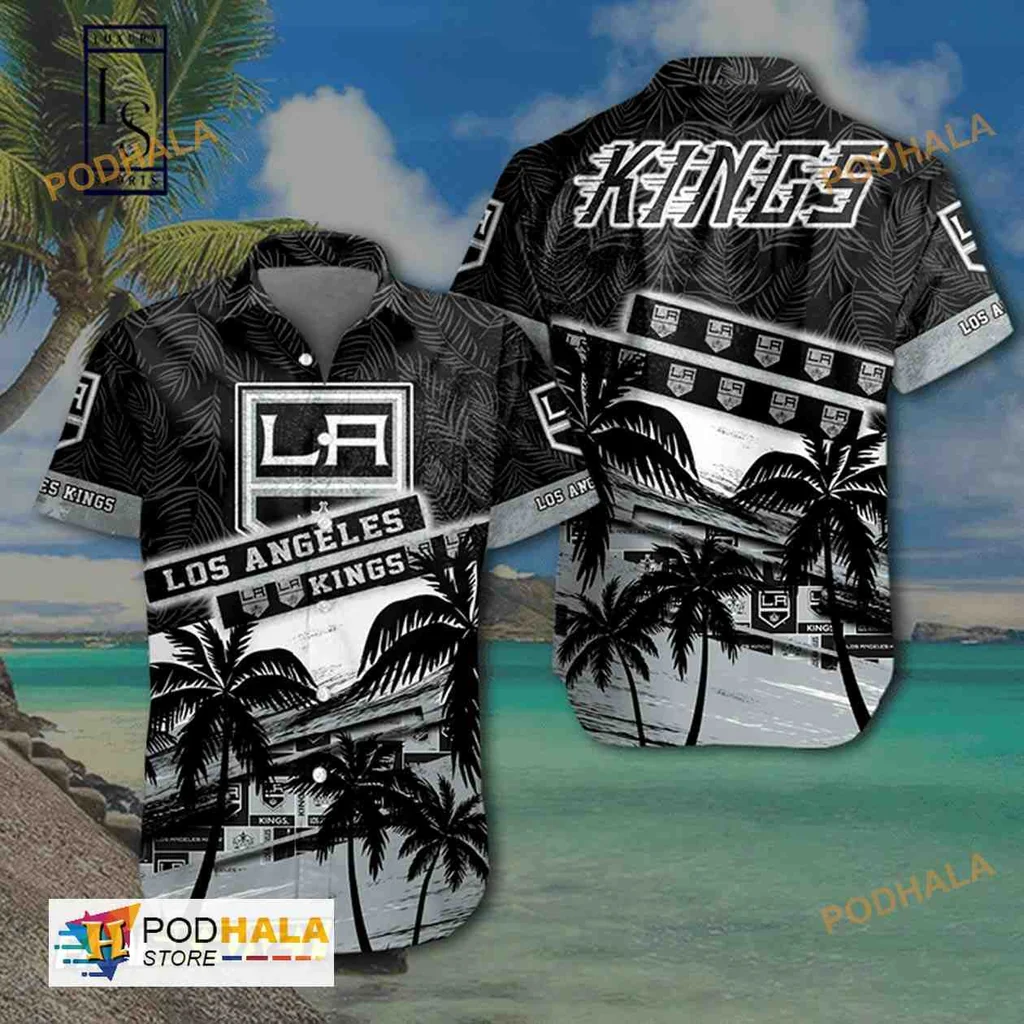 Los Angeles Kings Hawaiian Shirt With Tropical Palm Trees Design