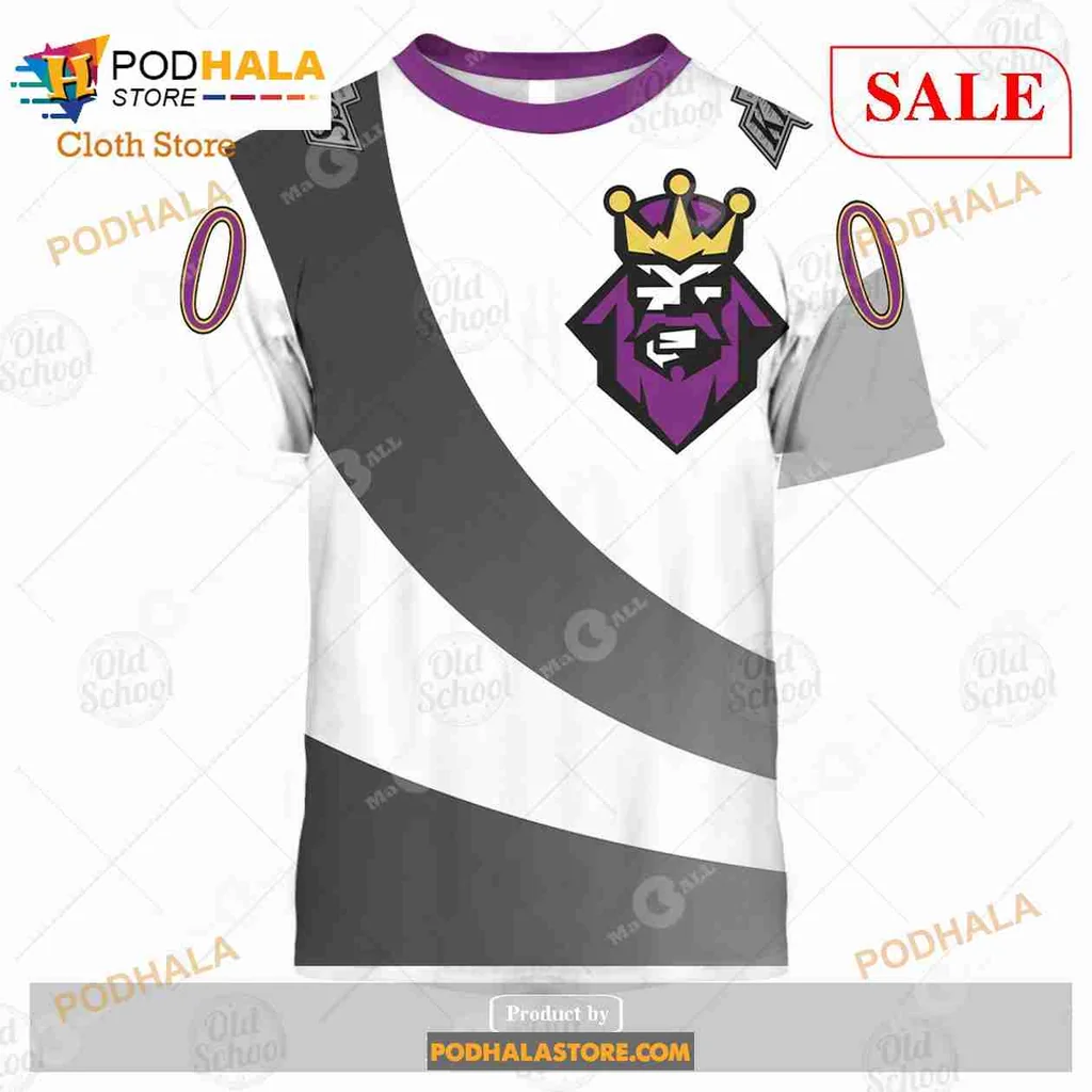 Los Angeles Kings Vintage Hoodie Featuring Fierce Purple Lion Design - View 2 Los Angeles Kings Vintage Hoodie Featuring Fierce Purple Lion Design - View 2