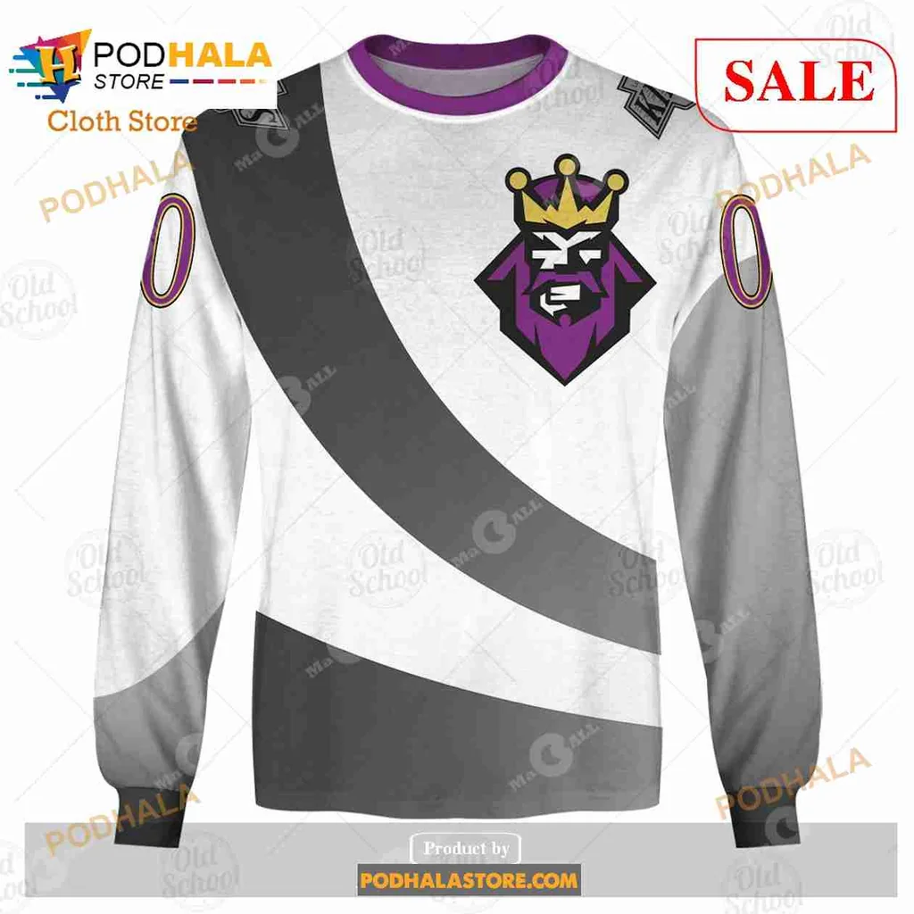 Los Angeles Kings Vintage Hoodie Featuring Fierce Purple Lion Design - View 3 Los Angeles Kings Vintage Hoodie Featuring Fierce Purple Lion Design - View 3