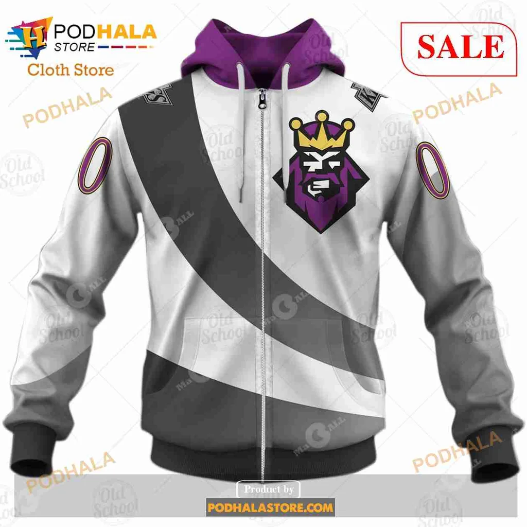 Los Angeles Kings Vintage Hoodie Featuring Fierce Purple Lion Design - Product View 5 Los Angeles Kings Vintage Hoodie Featuring Fierce Purple Lion Design - Product View 5