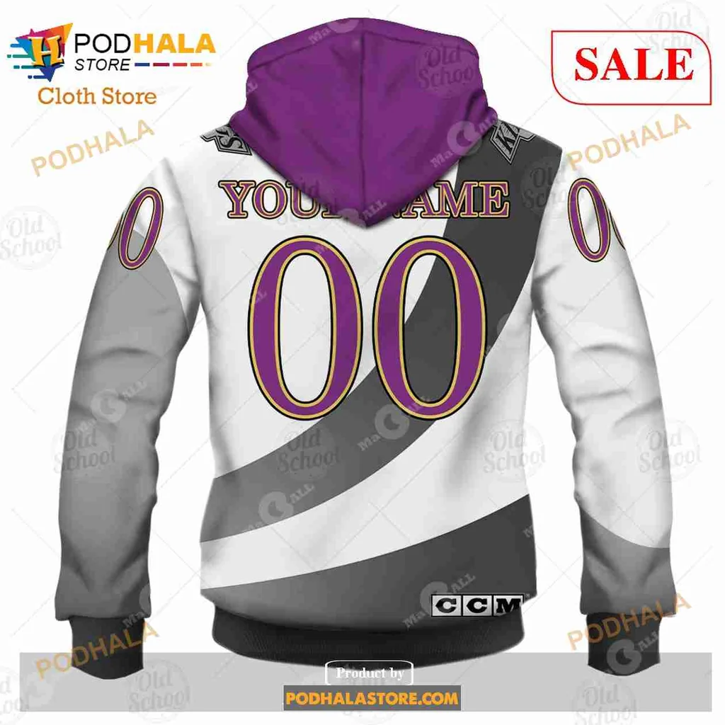 Los Angeles Kings Vintage Hoodie Featuring Fierce Purple Lion Design - Product View 6 Los Angeles Kings Vintage Hoodie Featuring Fierce Purple Lion Design - Product View 6