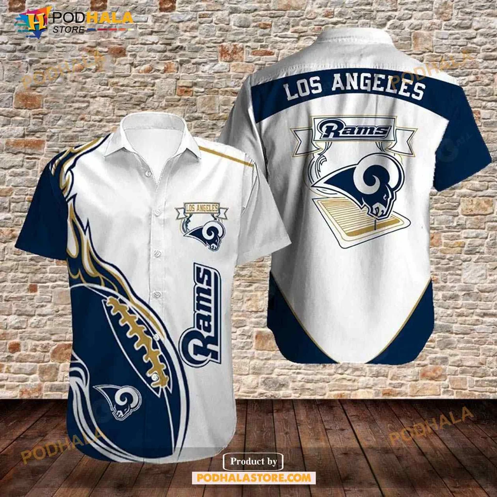 Los Angeles Rams Aloha Shirt With Bold Logo Design