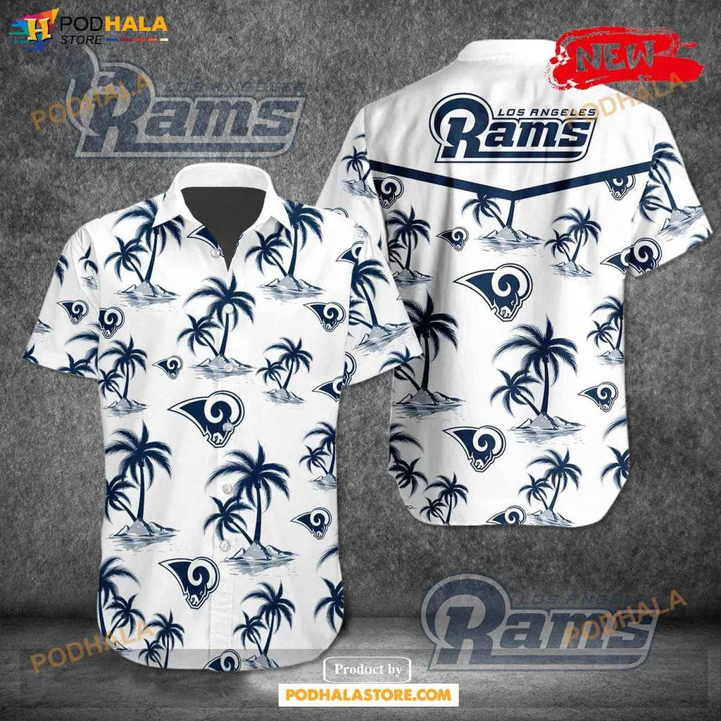 Los Angeles Rams Hawaiian Shirt, Tropical Palm Tree Design For Summer Fun