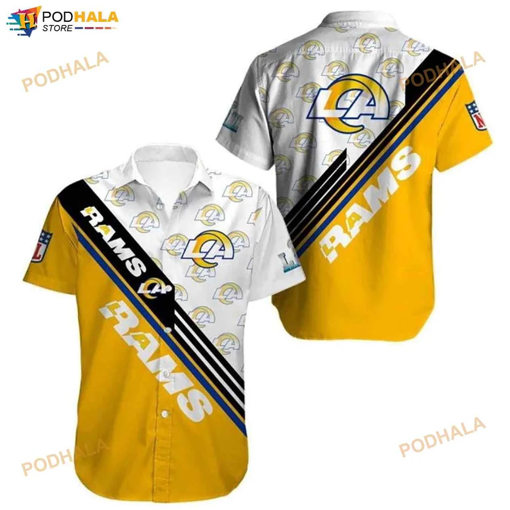 Los Angeles Rams Hawaiian Shirt With Bold Logo And Playful Design