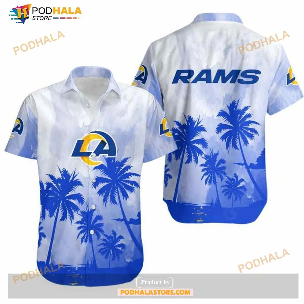 Los Angeles Rams Hawaiian Shirt With Palm Trees And Beach Vibes
