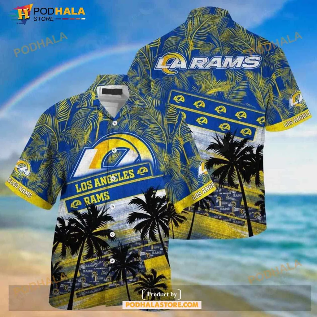 Los Angeles Rams Hawaiian Shirt With Tropical Summer Design