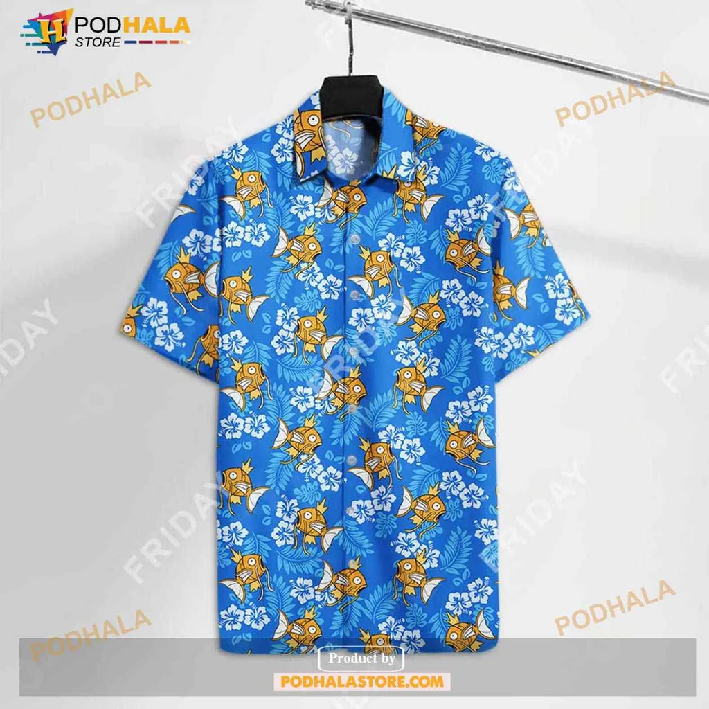 Magikarp Tropical Hawaiian Shirt With Colorful Floral Patterns