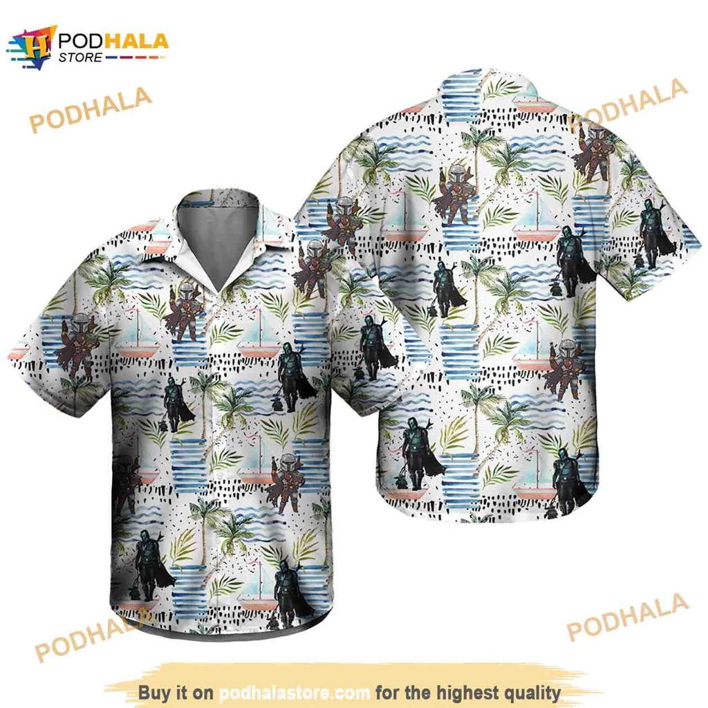 Mandalorian Star Wars Hawaiian Shirt With Tropical Design