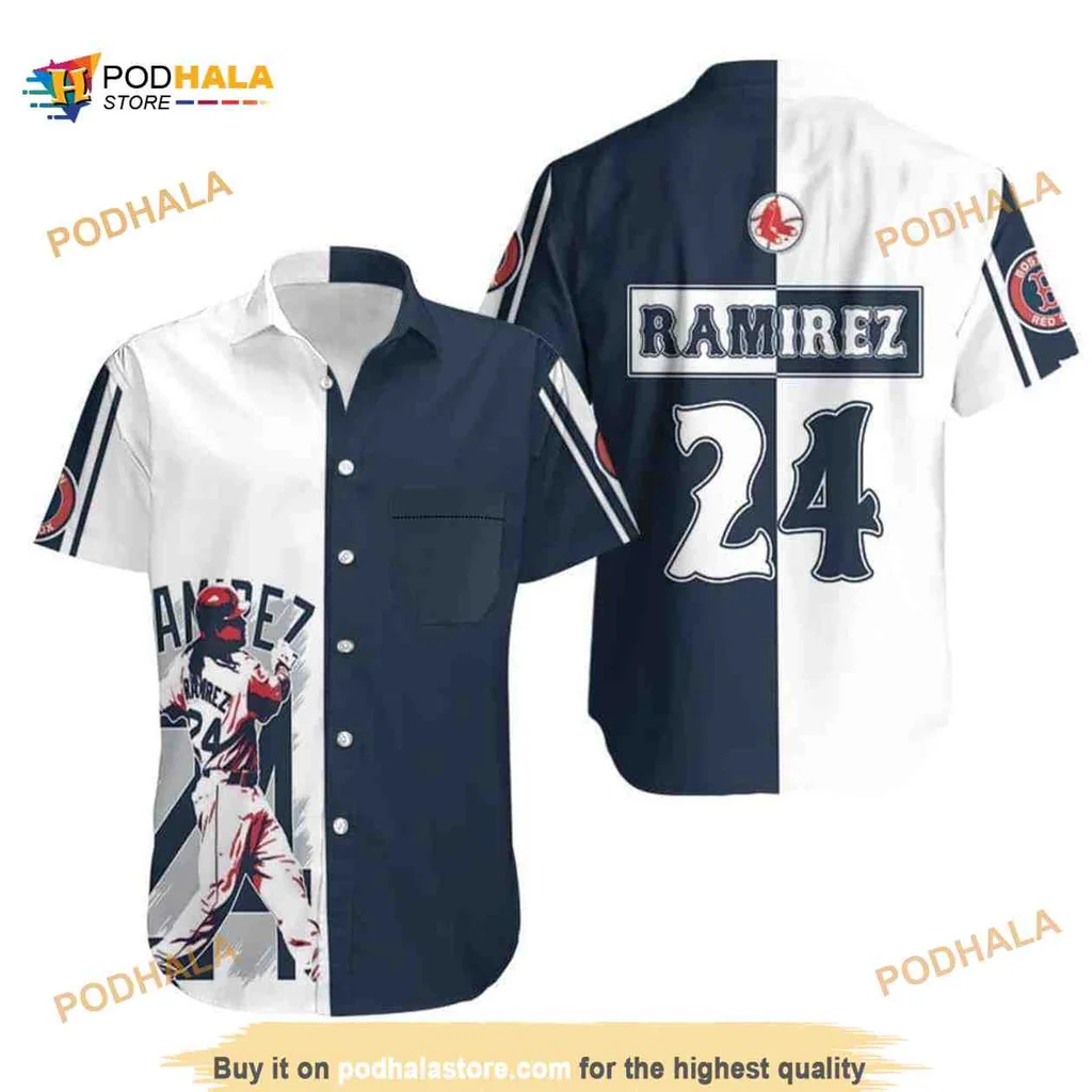 Manny Ramirez Boston Red Sox Hawaiian Shirt With Number