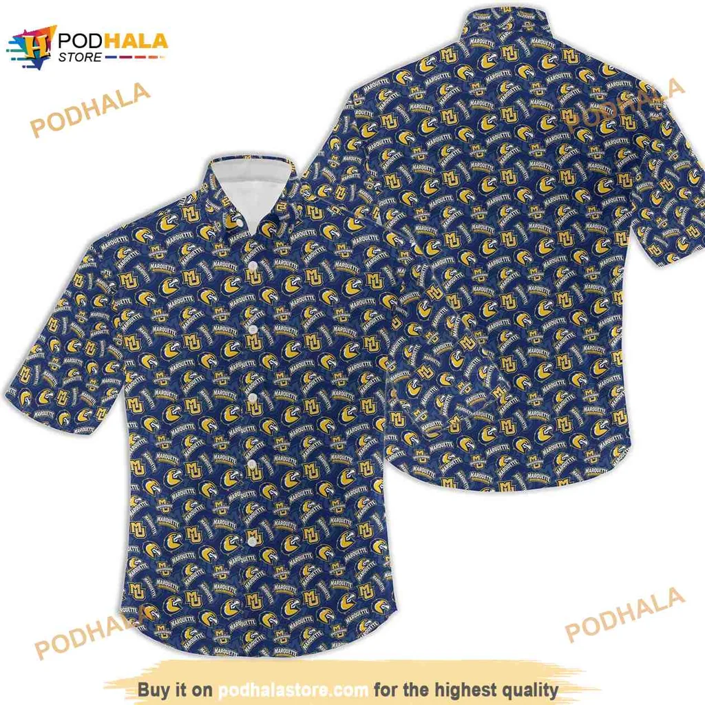 Marquette University Tropical Hawaiian Shirt With Vibrant Floral Design Marquette University Tropical Hawaiian Shirt With Vibrant Floral Design