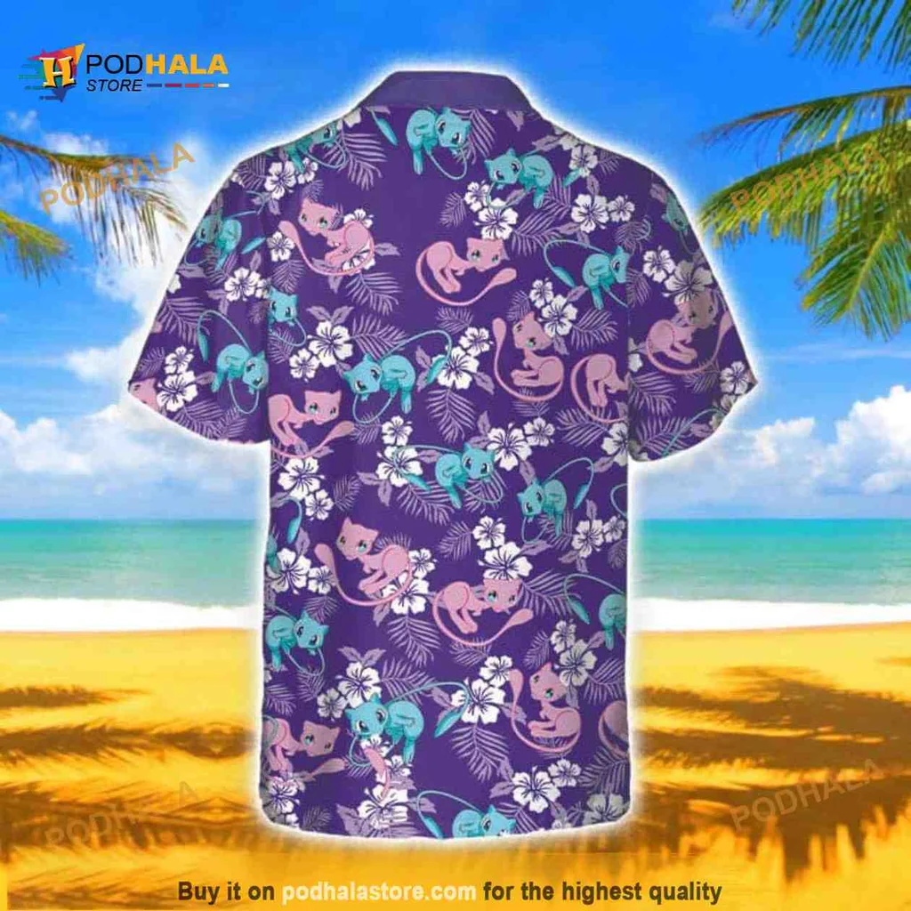 Mewtwo Pokemon Tropical Tropical Shirt, Vibrant Beach Design With Mew Mewtwo Pokemon Tropical Tropical Shirt, Vibrant Beach Design With Mew