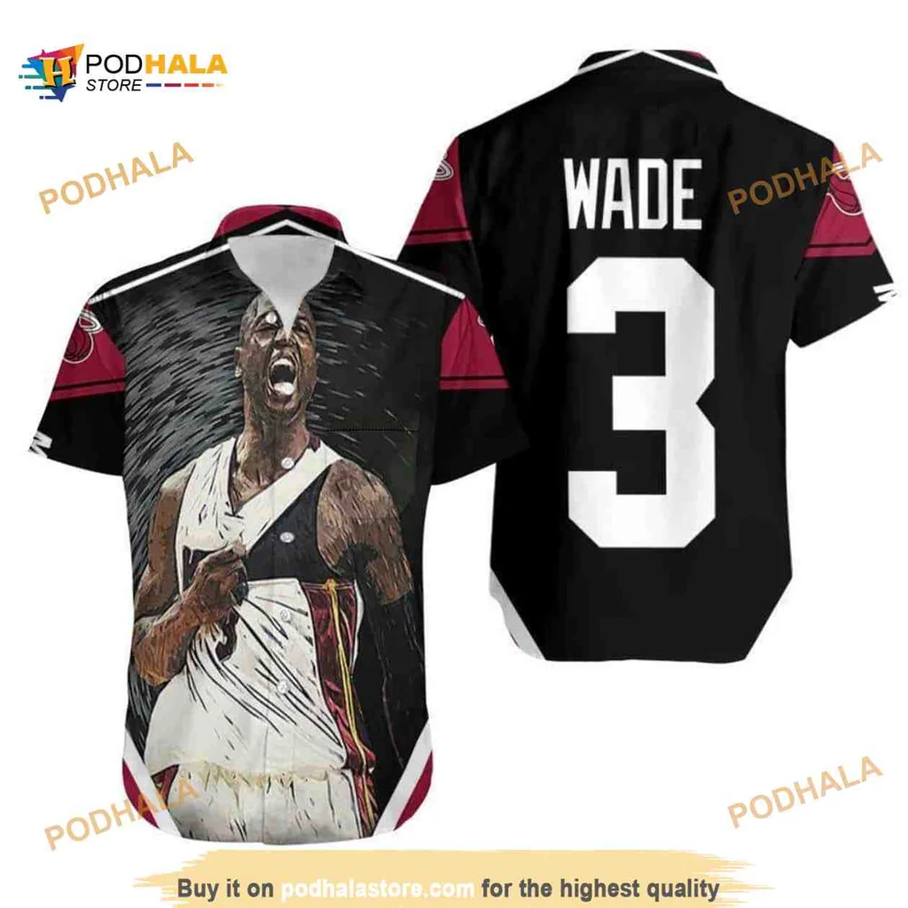 Miami Heat Basketball Fan Hawaiian Shirt With Dwyane Wade Design