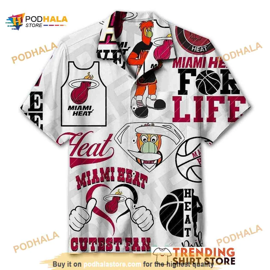 Miami Heat Basketball Fan Hawaiian Shirt With Playful Design