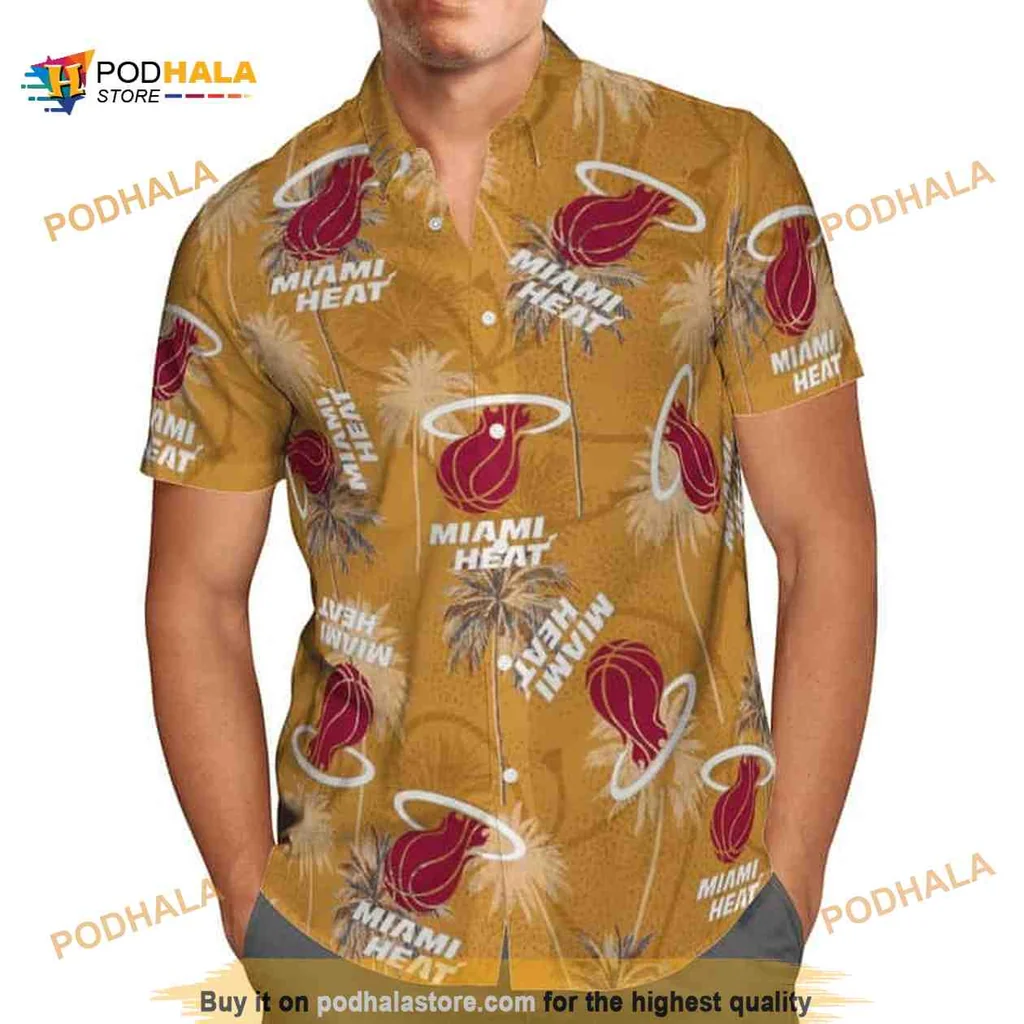 Miami Heat Basketball Fan Hawaiian Shirt With Tropical Design