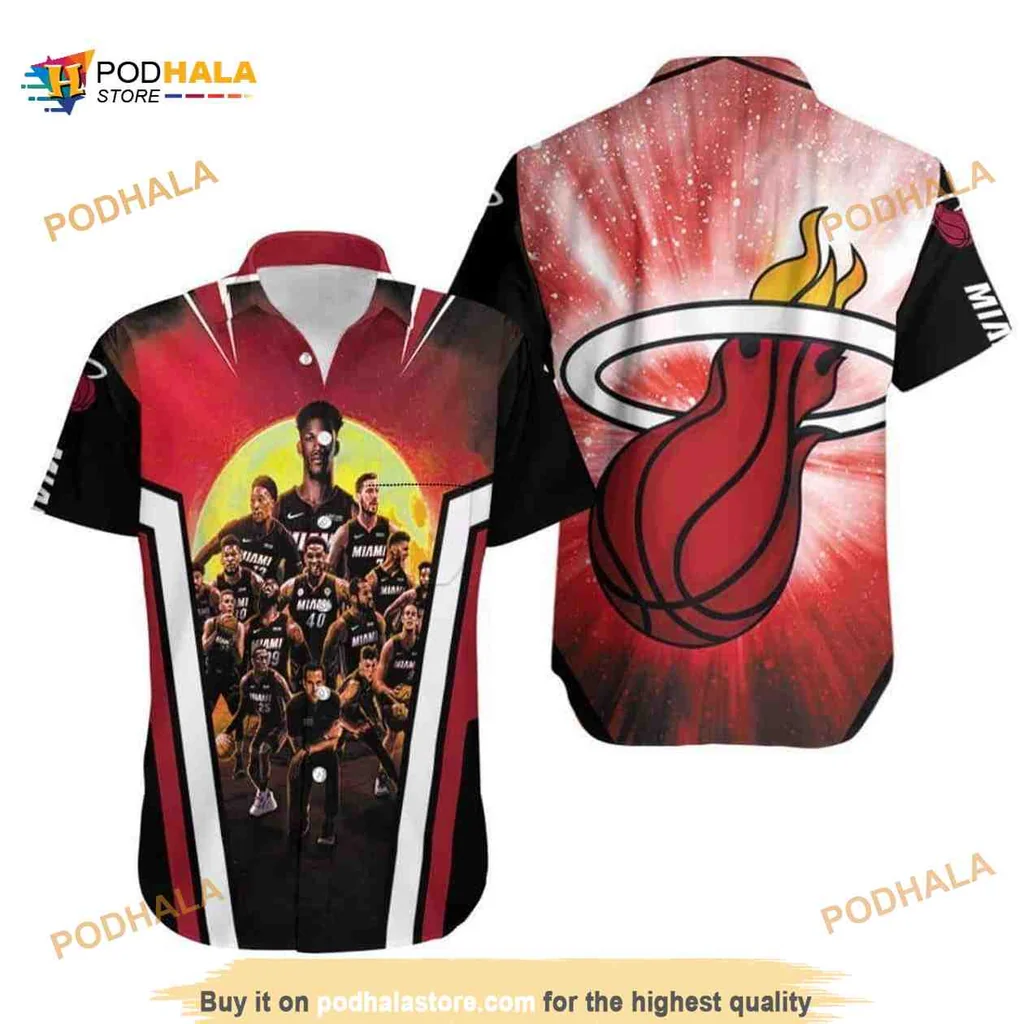 Miami Heat Basketball Fan Hawaiian Shirt With Vibrant Player Design