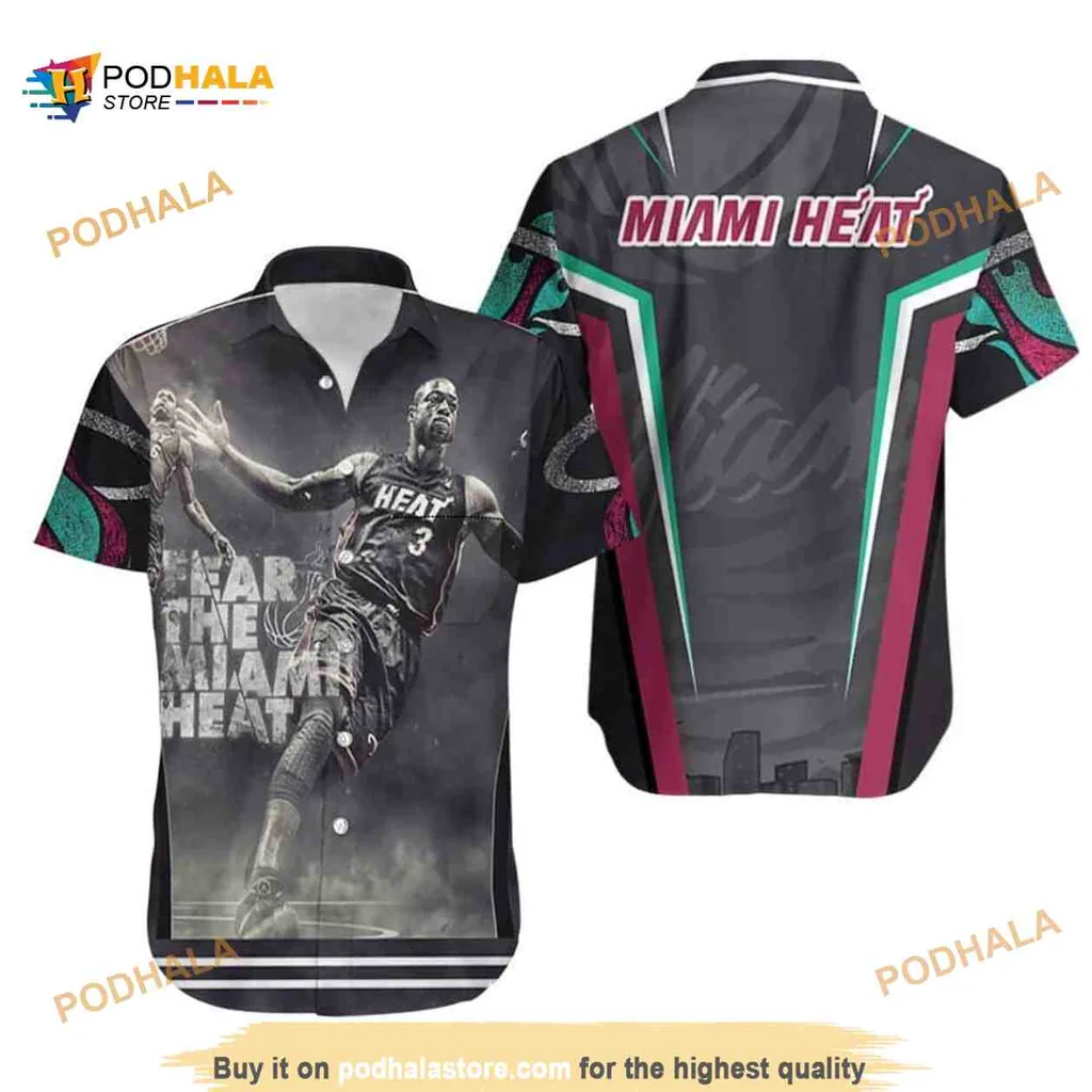 Miami Heat Basketball Fan Shirt, Fear The Miami Heat Hawaiian Design