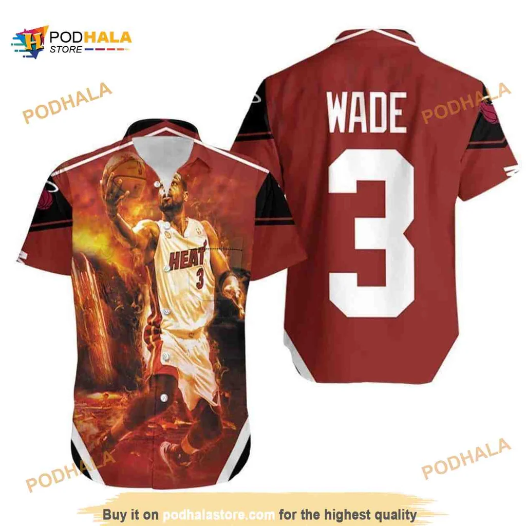 Miami Heat Basketball Fan Shirt Featuring Dwyane Wade In Action