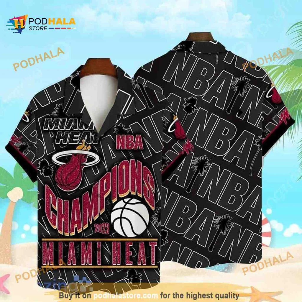 Miami Heat Hawaiian Shirt Featuring Champions Design And Tropical Vibe