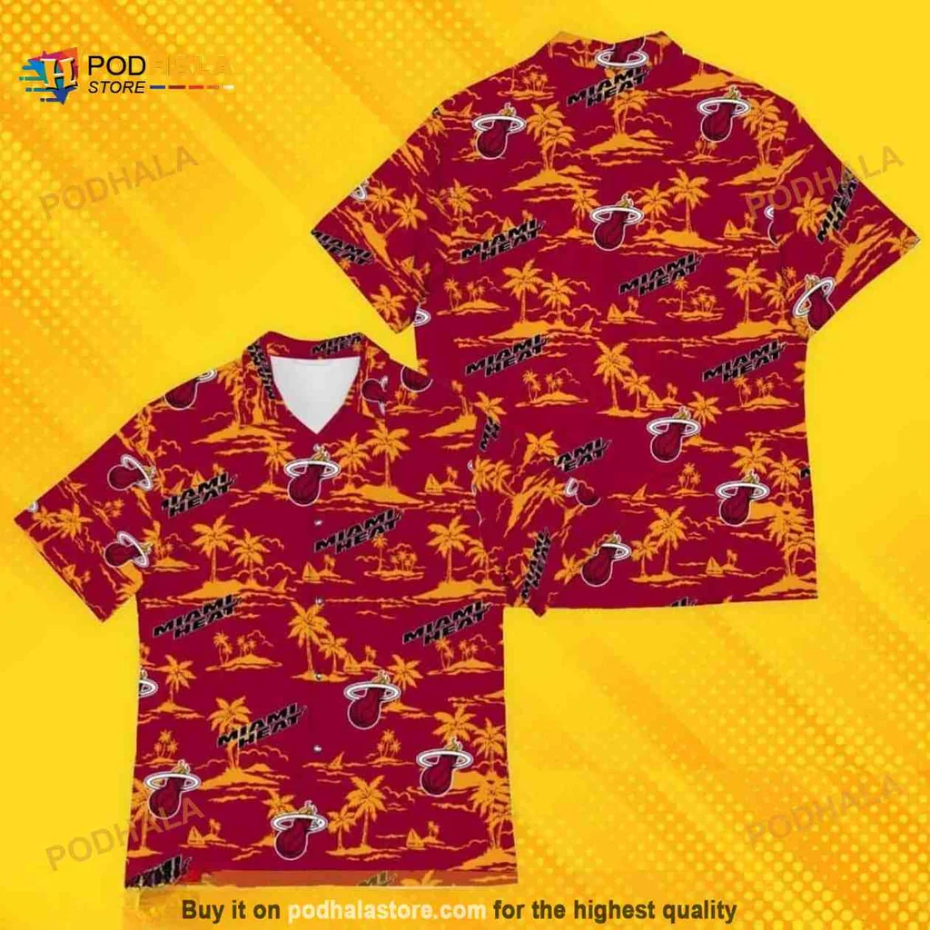 Miami Heat Tropical Hawaiian Shirt With Vibrant Island Pattern