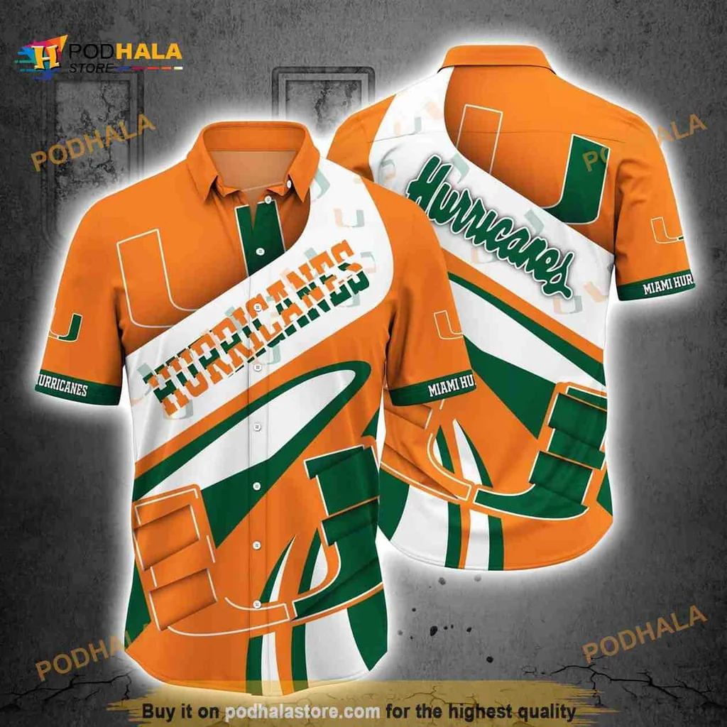 Miami Hurricanes Aloha Shirt, Vibrant Design For Football Fans