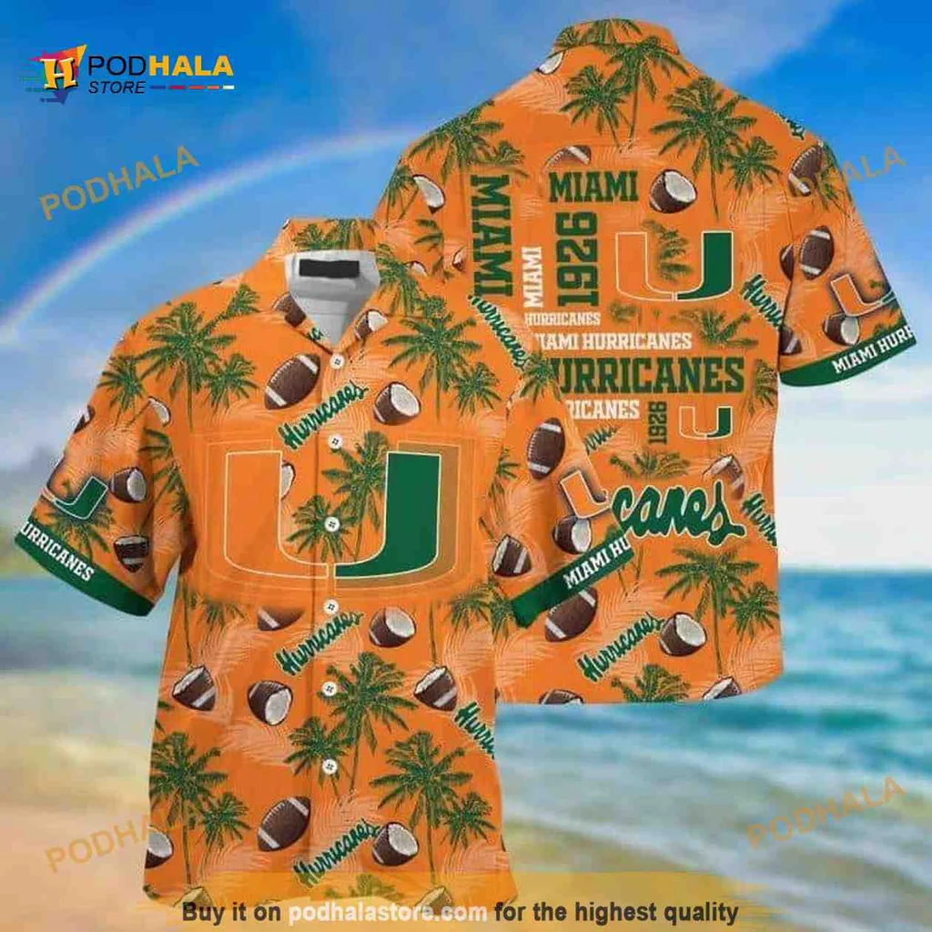 Miami Hurricanes Aloha Shirt With Vibrant Design For College Football Fans