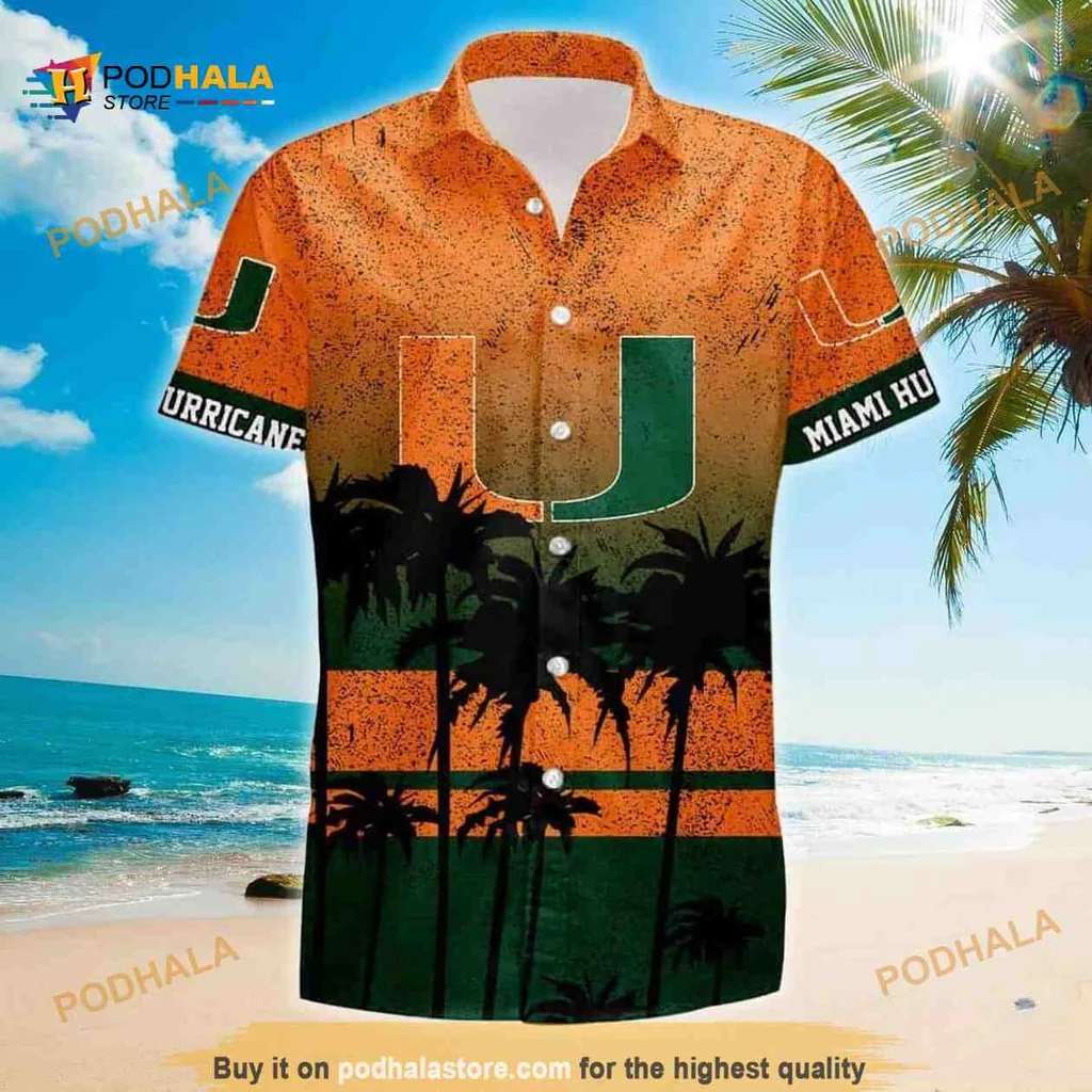 Miami Hurricanes Coconut Tree Hawaiian Shirt With Tropical Vibes