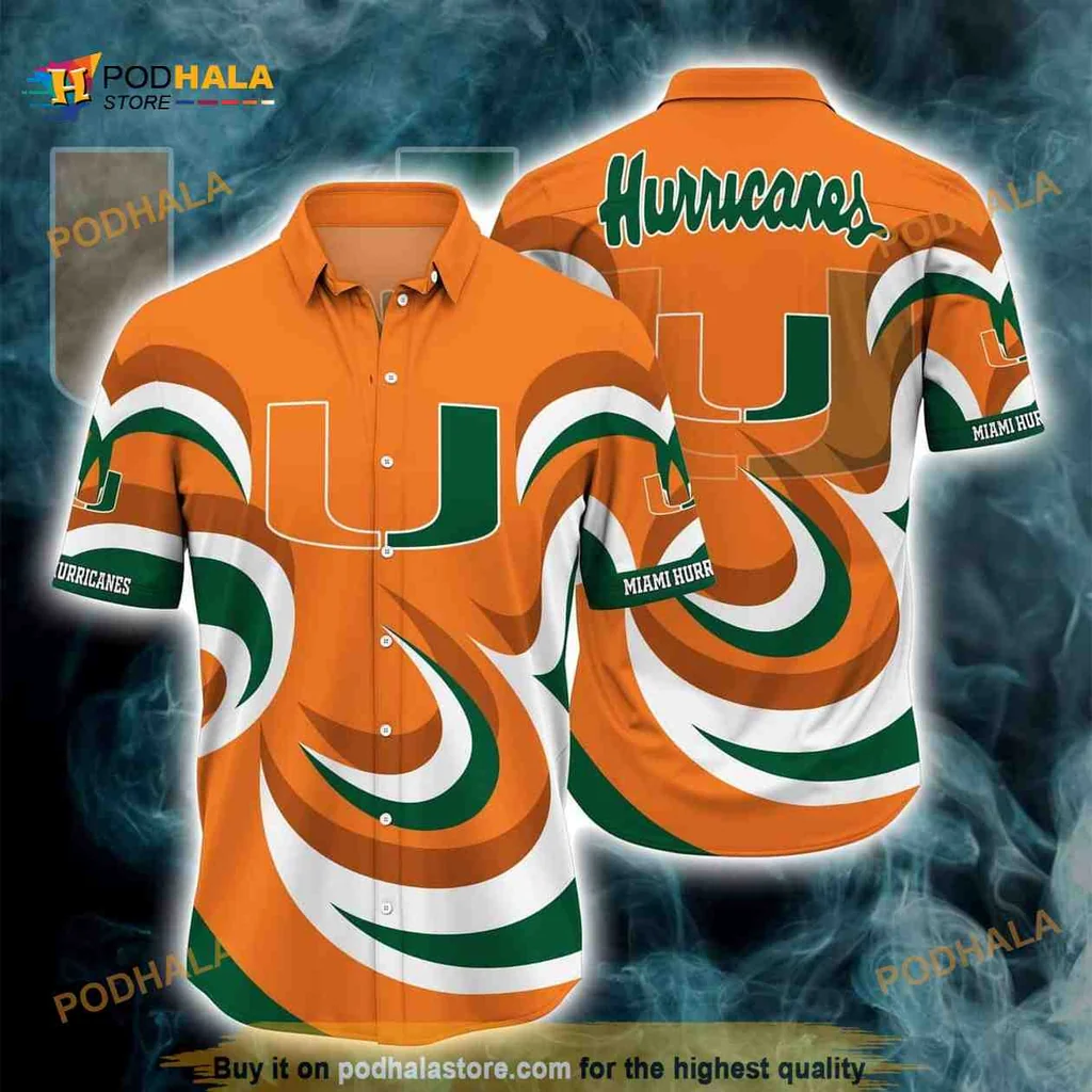 Miami Hurricanes Hawaiian Shirt Featuring Bold U Logo And Spirited Design