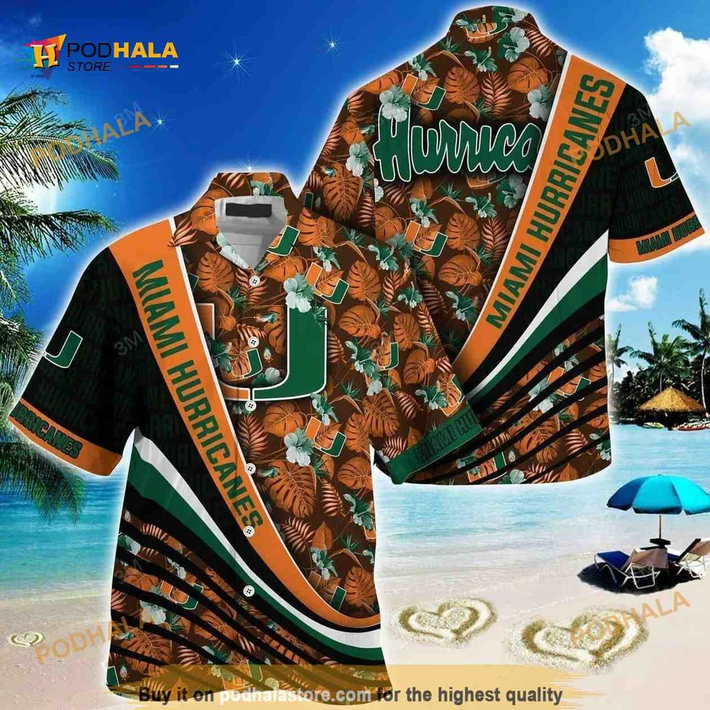 Miami Hurricanes Palm Leaves Hawaiian Shirt With Tropical Design