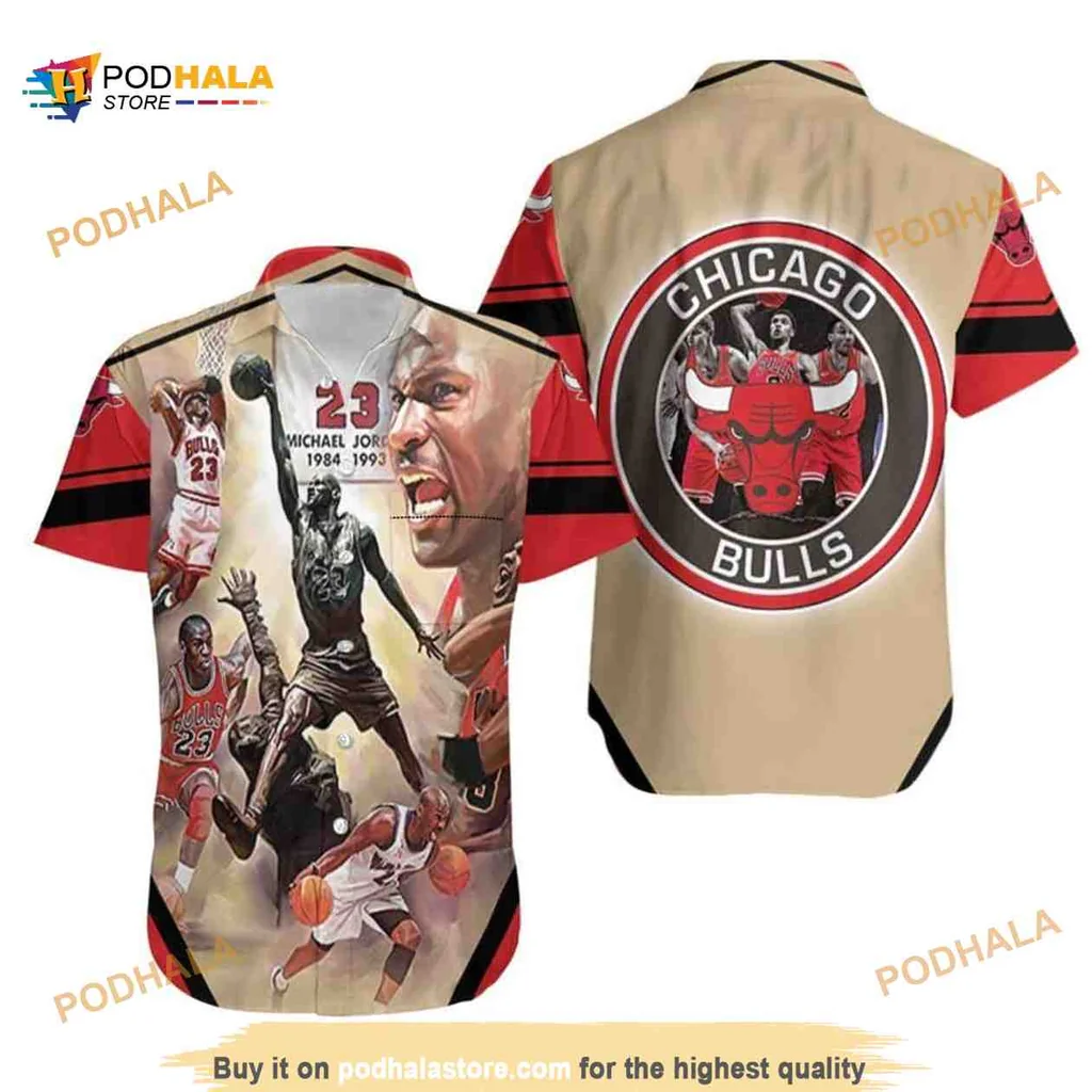 Michael Jordan Chicago Bulls Hawaiian Shirt With Iconic 23 Graphic