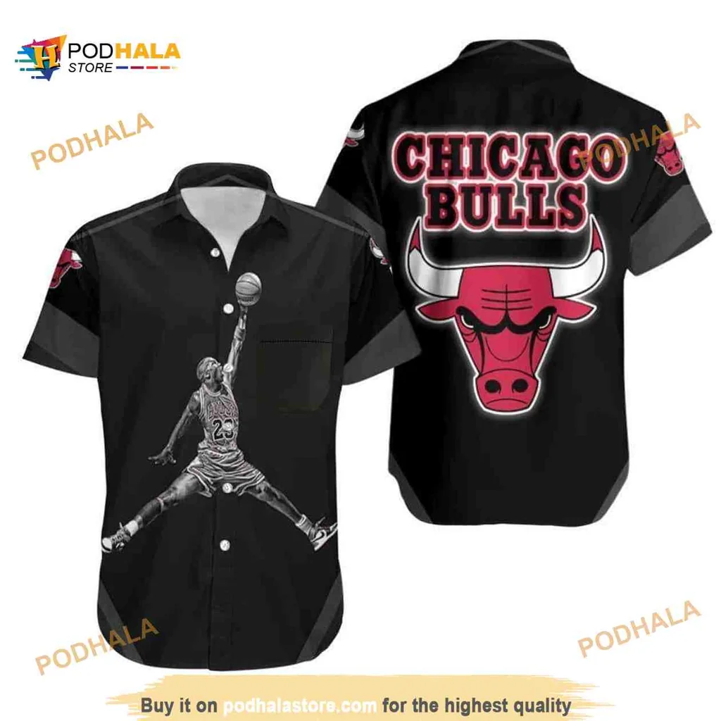 Michael Jordan Chicago Bulls Hawaiian Shirt With Slam Dunk Graphic