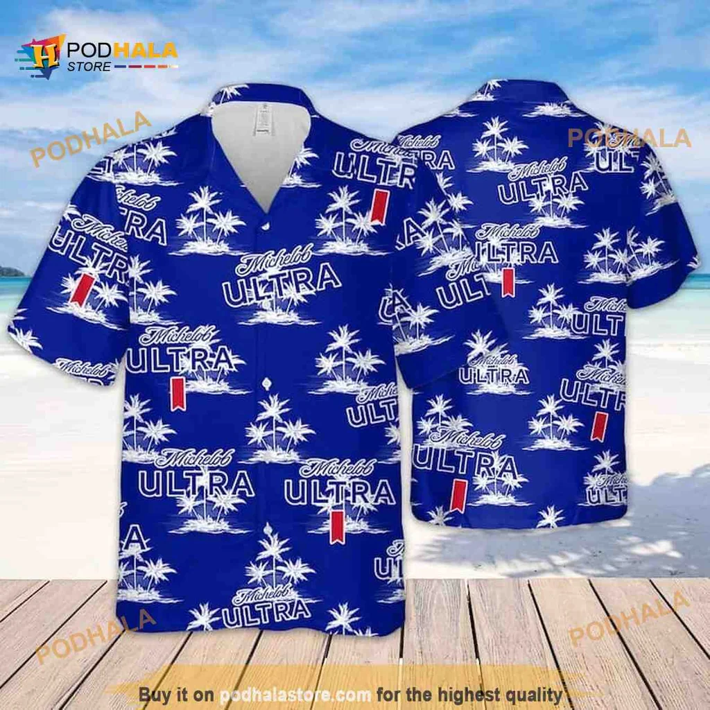 Michelob Ultra Palm Tree Hawaiian Shirt With Tropical Island Vibe