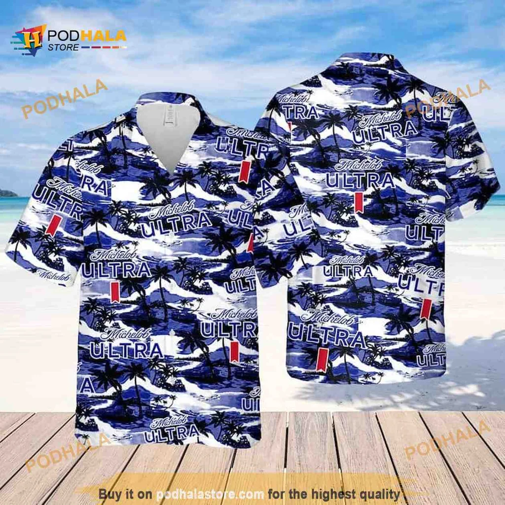 Michelob Ultra Tropical Shirt With Hawaiian Pattern And Summer Vibes