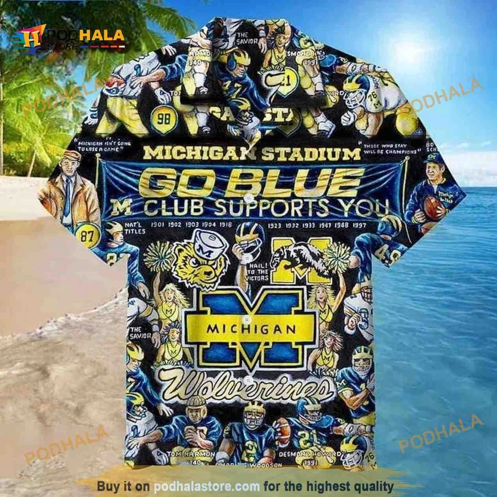 Michigan Wolverines Aloha Shirt, Go Blue Club Supports You Hawaiian Shirt