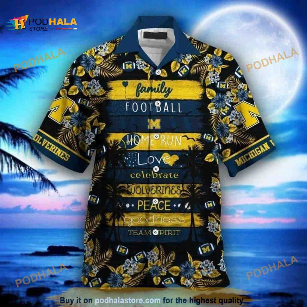 Michigan Wolverines Hawaiian Shirt, Celebrate Team Spirit With Fun Design