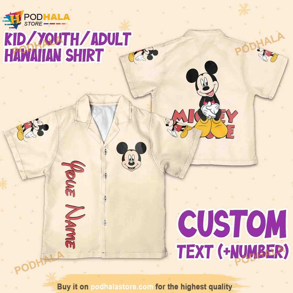 Mickey Mouse Aloha Shirt With Playful Design And Vintage Vibe