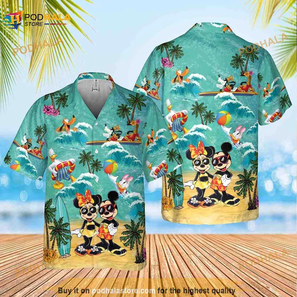 Mickey Mouse Beach Hawaiian Shirt, Colorful Tropical Design For Summer Fun