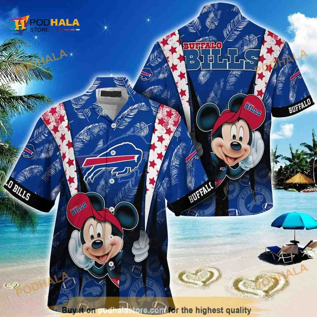 Mickey Mouse Buffalo Bills Hawaiian Shirt With Tropical Design