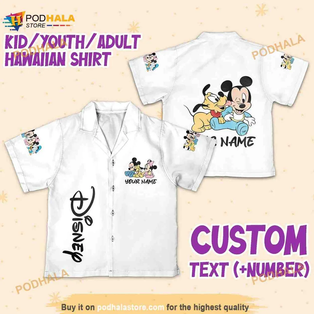 Mickey Mouse Disney Aloha Shirt, Personalize With Your Name