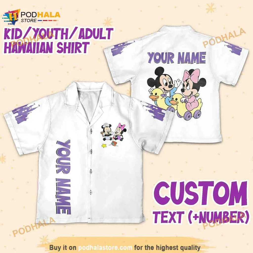 Mickey Mouse Disney Hawaiian Shirt Personalized With Your Name