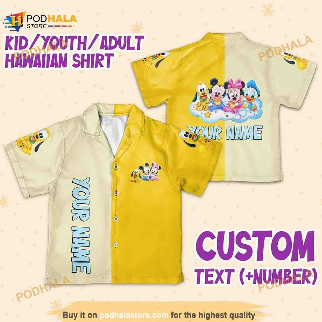 Mickey Mouse Disney Hawaiian Shirt With Personalized Name Design