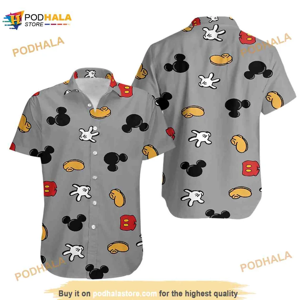 Mickey Mouse Floral Aloha Shirt, Playful Summer Hawaiian Style