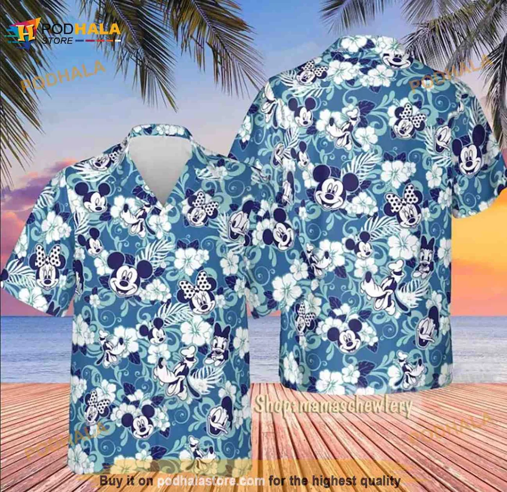 Mickey Mouse Floral Hawaiian Shirt, Tropical Aloha Style