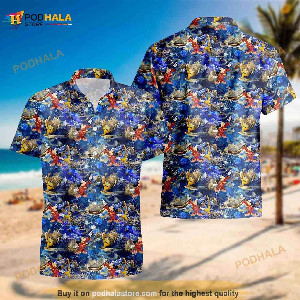 Mickey Mouse Hawaiian Shirt, Colorful Disney Characters In Tropical Design