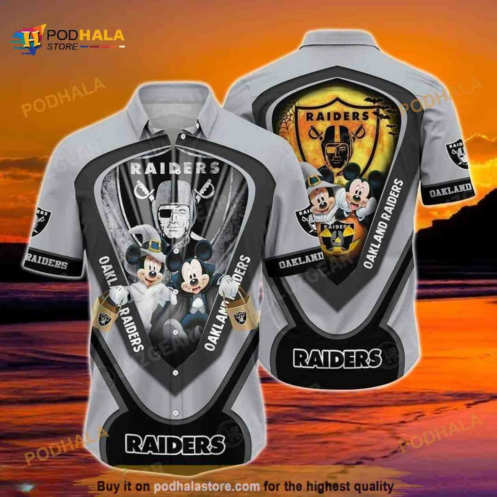 Mickey Mouse Las Vegas Raiders Hawaiian Shirt For Game Day Fun