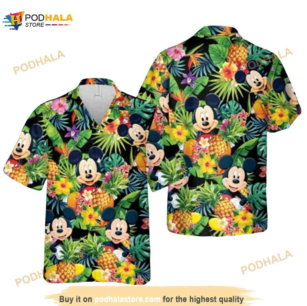 Mickey Mouse Pineapple Hawaiian Shirt, Fun Tropical Design For Summer