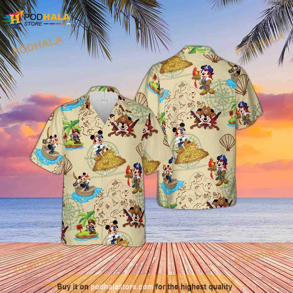Mickey Mouse Retro Hawaiian Shirt With Tropical Surfing Design