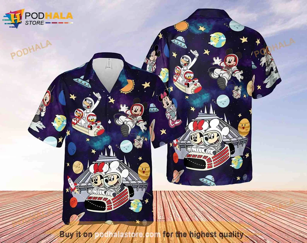 Mickey Mouse Space Adventure Hawaiian Shirt Featuring Disney Characters